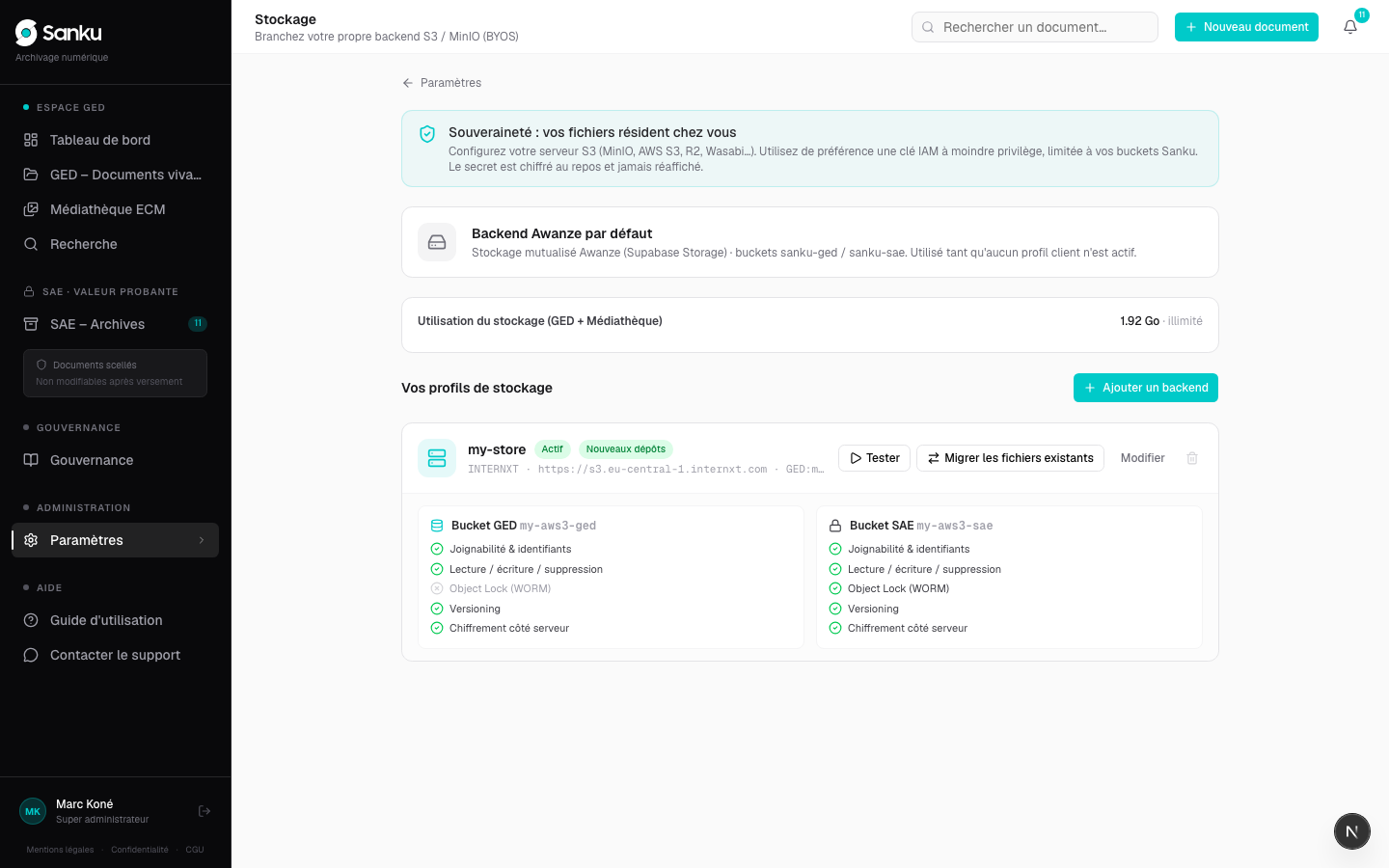 Configurer et tester son propre backend S3/MinIO — capture 2